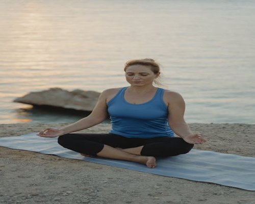 Woman doing yoga meditation pose
