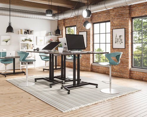Modern ergonomic office workspace with chair